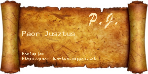 Paor Jusztus névjegykártya